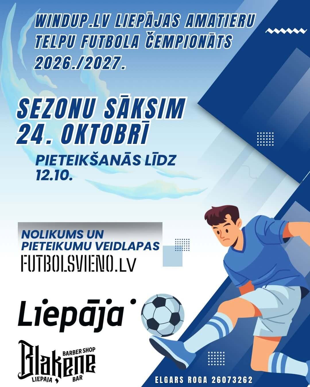 Liepājas amatieru futbols atgriežas telpās - sākusies pieteikšanās jaunajai sezonai!